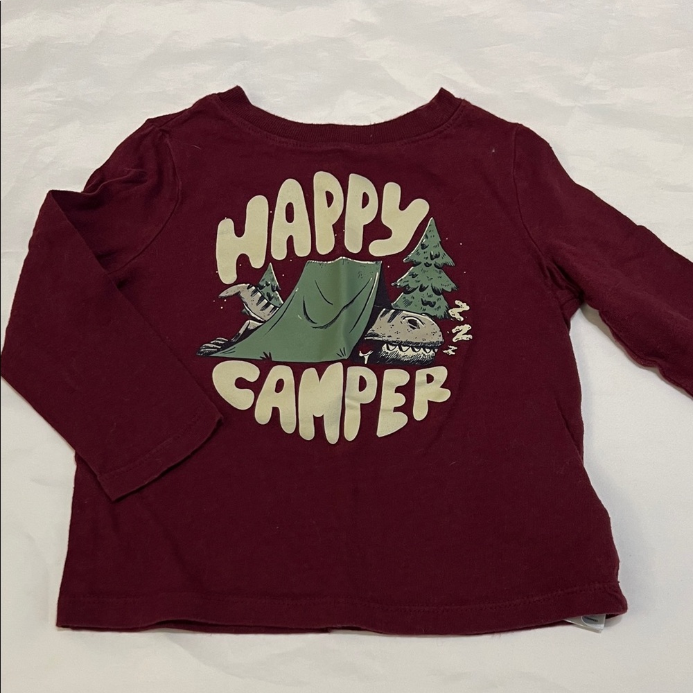 “Bundle 10/$13” Old Navy 18-24m Maroon Happy Camper Long Sleeve boy toddler Tee